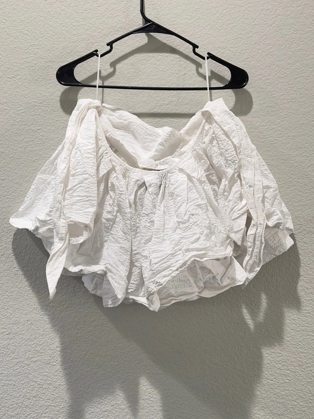 Marques’ Almeida Off The Shoulder Wrinkled Textured Top